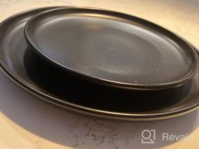 img 6 attached to Set Of 6 Matte Black Porcelain Dinner Plates, 10-Inch Large Round Serving Plates - Elegant For Steak, Pasta, Dessert, And Salad By BonNoces