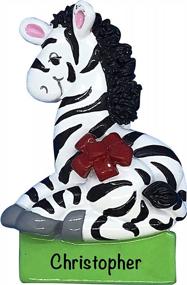 img 4 attached to Personalized Christmas Zebra Ornament - Unique Keepsake For Your Tree Decorations!