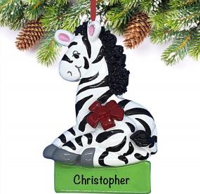 img 3 attached to Personalized Christmas Zebra Ornament - Unique Keepsake For Your Tree Decorations!