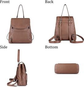 img 1 attached to Women's Leather Backpack with Zipper Closure - Shoulder Handbags & Wallets - Featuring Fashionable Backpacks