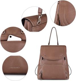 img 2 attached to Women's Leather Backpack with Zipper Closure - Shoulder Handbags & Wallets - Featuring Fashionable Backpacks