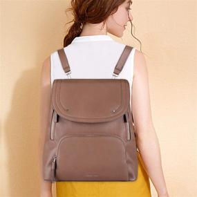 img 3 attached to Women's Leather Backpack with Zipper Closure - Shoulder Handbags & Wallets - Featuring Fashionable Backpacks