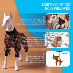 img 3 attached to LovinPet Lightweight Pullover Dog Pajamas with Black Trim - Handiwork Decoupage Ink Prints - Full Coverage Dog Pjs - Post Surgery Shirt - UV Protection - Pet Anxiety Relief