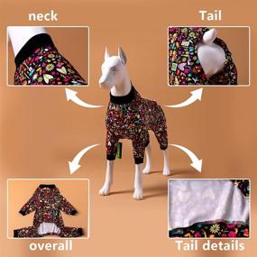 img 2 attached to LovinPet Lightweight Pullover Dog Pajamas with Black Trim - Handiwork Decoupage Ink Prints - Full Coverage Dog Pjs - Post Surgery Shirt - UV Protection - Pet Anxiety Relief