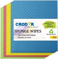 🧼 10 pack swedish dishcloths: bio-degradable, reusable sponge wipes for kitchen, ideal for washing dishes & cleaning surfaces logo