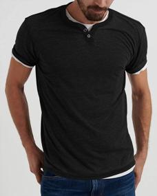 img 3 attached to Mens Henley Shirts Long/Short Sleeve Button Tops Casual Regular Fit Lightweight T-Shirts