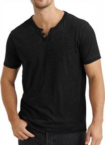 img 4 attached to Mens Henley Shirts Long/Short Sleeve Button Tops Casual Regular Fit Lightweight T-Shirts