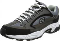 👟 skechers stamina cutback lace up charcoal men's footwear logo