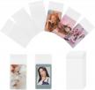 baskiss 100-pack kpop photocard sleeves - 59 x 90mm, 200 micron clear protective covers for idol photo cards, trading cards, and more (with sealable closure) logo