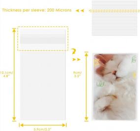 img 3 attached to Baskiss 100-Pack Kpop Photocard Sleeves - 59 X 90Mm, 200 Micron Clear Protective Covers For Idol Photo Cards, Trading Cards, And More (With Sealable Closure)