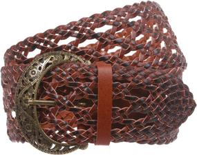 img 1 attached to Wide Perforated Braided Woven Leather Women's Accessories at Belts