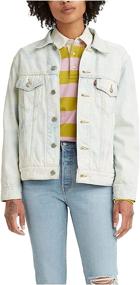 img 4 attached to Levis Ex Boyfriend Trucker Jackets Concrete Women's Clothing ~ Coats, Jackets & Vests