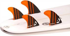 img 2 attached to Orange Honeycomb DORSAL Quad Surfboard Fins With FCS Base And Durable Carbon Hexcore (Set Of 4)