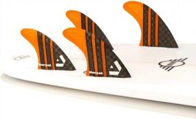 img 3 attached to Orange Honeycomb DORSAL Quad Surfboard Fins With FCS Base And Durable Carbon Hexcore (Set Of 4)