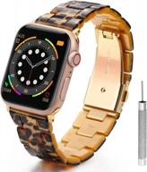 fashion resin band - pltgood compatible apple watch strap for se series 7/6/5/4/3/2/1 38mm-45mm women's lightweight replacement logo