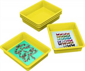 img 3 attached to Stay Organized With Storex Letter Size Flat Storage Tray - Ideal For Classroom, Office And Home - Yellow (Pack Of 5)