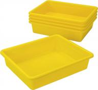 stay organized with storex letter size flat storage tray - ideal for classroom, office and home - yellow (pack of 5) logo