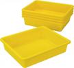 stay organized with storex letter size flat storage tray - ideal for classroom, office and home - yellow (pack of 5) logo