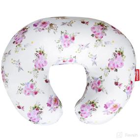 img 4 attached to 🌸 Floral Nursing Pillow Cover for Girls - Snug Fit for Boppy Nursing Pillows, Super Soft Slipcovers for Breastfeeding Moms
