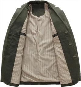 img 2 attached to Chouyatou Men'S Casual Three-Button Stripe Lined Cotton Twill Suit Jacket