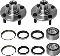 🚗 chevrolet prizm geo prizm toyota corolla front wheel hub and bearing assembly compatible auqdd 518507 x2 (pair) [non-abs 4 lug hub repair kit] логотип