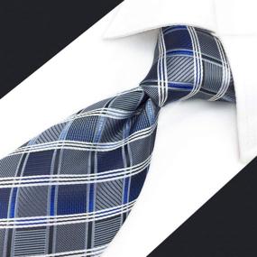 img 2 attached to 👔 Level up your style with SHLAX WING's Check Extra Necktie for Men's Accessories