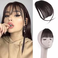 get a chic look instantly with feshfen real hair clip-in bangs in darkest brown for women & girls! логотип