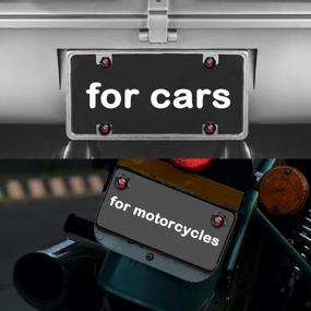 img 1 attached to Dsycar License Plate Screws Fastener Kit With Skull Sticker & 4 Bonus Valve Stem Caps For Cars, Motorcycles - Black/Red