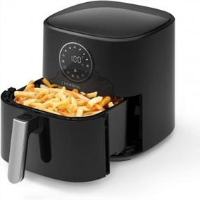 img 4 attached to CROWNFUL 5 Quart Air Fryer With LCD Digital Touch Screen And 7 Cooking Presets - Oilless Cooker With 53 Recipes, Nonstick Basket, 1500W ETL Listed (Black)