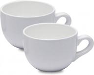 set of 2 serami 22oz white ceramic soup/cappuccino bowls with thick walls - perfect for big servings logo