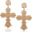big cross earrings,color crystal baroque drop dangle earrings for women teens girls bar party gifts logo