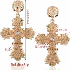img 3 attached to Big Cross Earrings,Color Crystal Baroque Drop Dangle Earrings For Women Teens Girls Bar Party Gifts