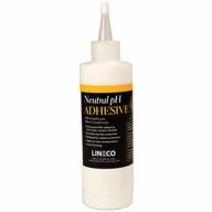 📚 lineco neutral ph adhesive for book binding and paper projects - acid-free pva formula, dries clear and quick, water soluble, flexible when dry, 8 ounces, white logo