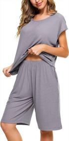 img 1 attached to Annenmy Sleep T-Shirt Top And Shorts Pajama Set For Women