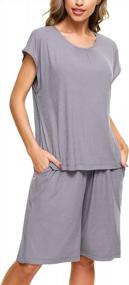 img 4 attached to Annenmy Sleep T-Shirt Top And Shorts Pajama Set For Women