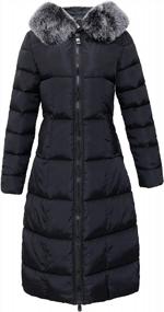 img 4 attached to Chouyatou Women'S Winter Windproof Padded Long Down Alternative Coat Faux Fur Hood
