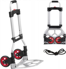 img 2 attached to Portable Steel Hand Truck Dolly With Telescoping Handle And 180Lb Capacity For Easy Transportation