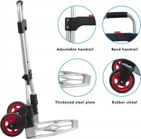 img 1 attached to Portable Steel Hand Truck Dolly With Telescoping Handle And 180Lb Capacity For Easy Transportation