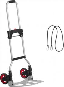 img 4 attached to Portable Steel Hand Truck Dolly With Telescoping Handle And 180Lb Capacity For Easy Transportation