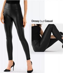 img 2 attached to Women'S Faux Leather Leggings: Stretchy, High Waisted & Tummy Control!