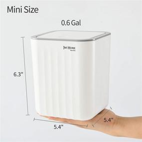 img 3 attached to Compact White Mini Desktop Trash Can with Lid for Office/Kitchen/Coffee Table - 0.6 Gal Square Countertop Garbage Bin