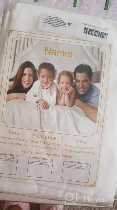 img 1 attached to Nanko Queen Duvet Cover Set White - 90x90 Soft Bedding Cover with Zip and Ties - Modern Style Comforter Quilt Cover for Men and Women review by Greg Sullivan