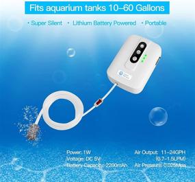 img 3 attached to 🐠 AquaMiracle Lithium Battery Portable Aquarium Air Pump for Fish Tank | Up to 120 Gallons | USB Rechargeable Aquarium Bubbler Aerator | Outdoor Fishing, Power Outages & Emergencies