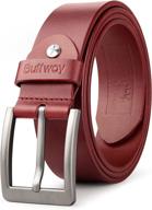 buffway italian leather causal classic men's accessories : belts logo