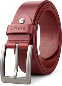 img 4 attached to Buffway Italian Leather Causal Classic Men's Accessories : Belts