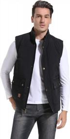 img 3 attached to Men'S Winter Warm Puffer Vest Fleece Lined Sleeveless Jacket Outdoor Padded Thick Flygo