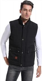 img 2 attached to Men'S Winter Warm Puffer Vest Fleece Lined Sleeveless Jacket Outdoor Padded Thick Flygo