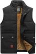 men's winter warm puffer vest fleece lined sleeveless jacket outdoor padded thick flygo logo
