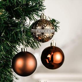 img 3 attached to Add Holiday Elegance With Valery Madelyn 50Ct 60Mm Copper Gold Shatterproof Ornaments
