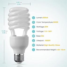 img 3 attached to Briignite UVB Reptile Light Bulb: 15.0, 30W, E26 Base, Compact Fluorescent Lamp for Tropical Reptiles